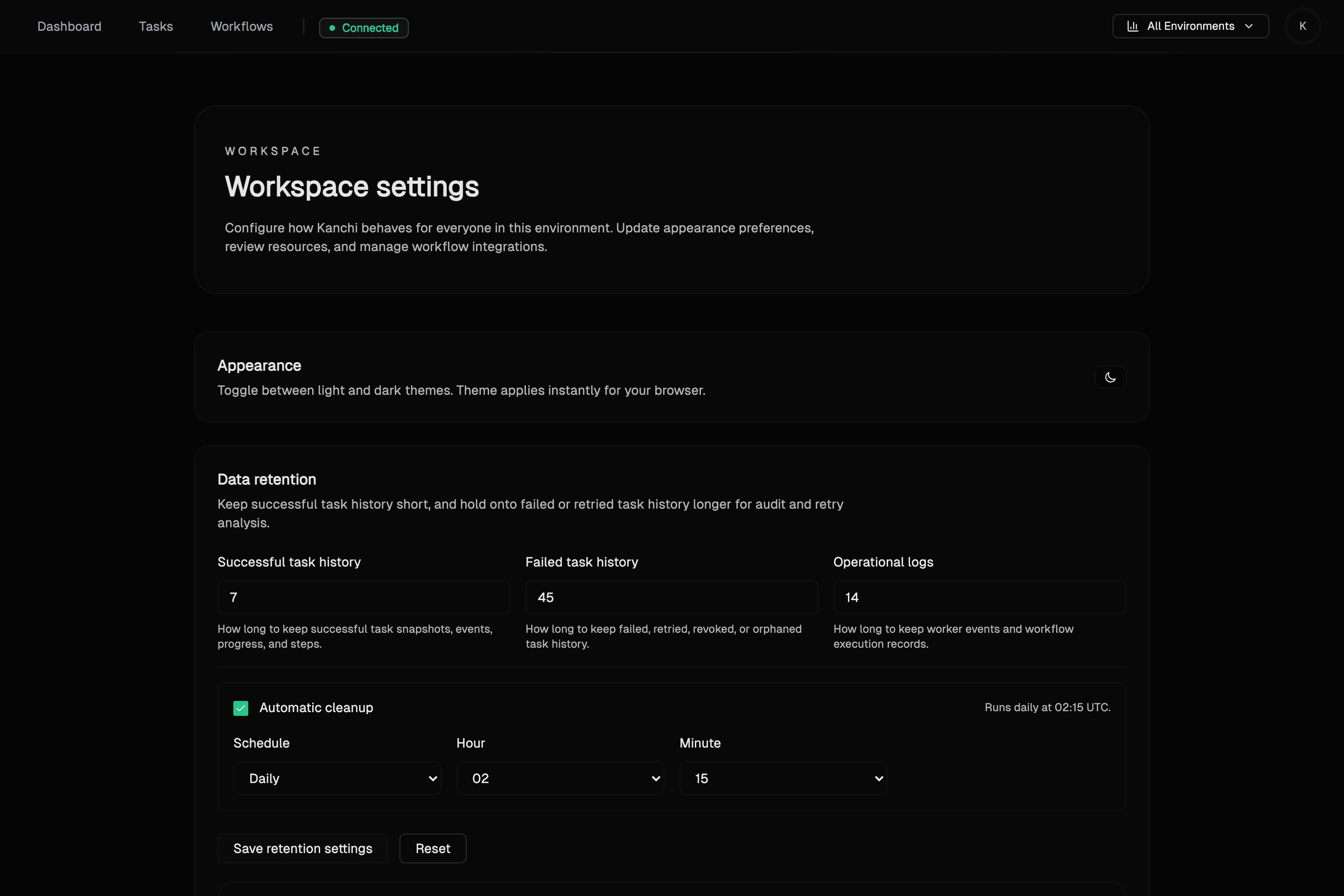 Retention controls