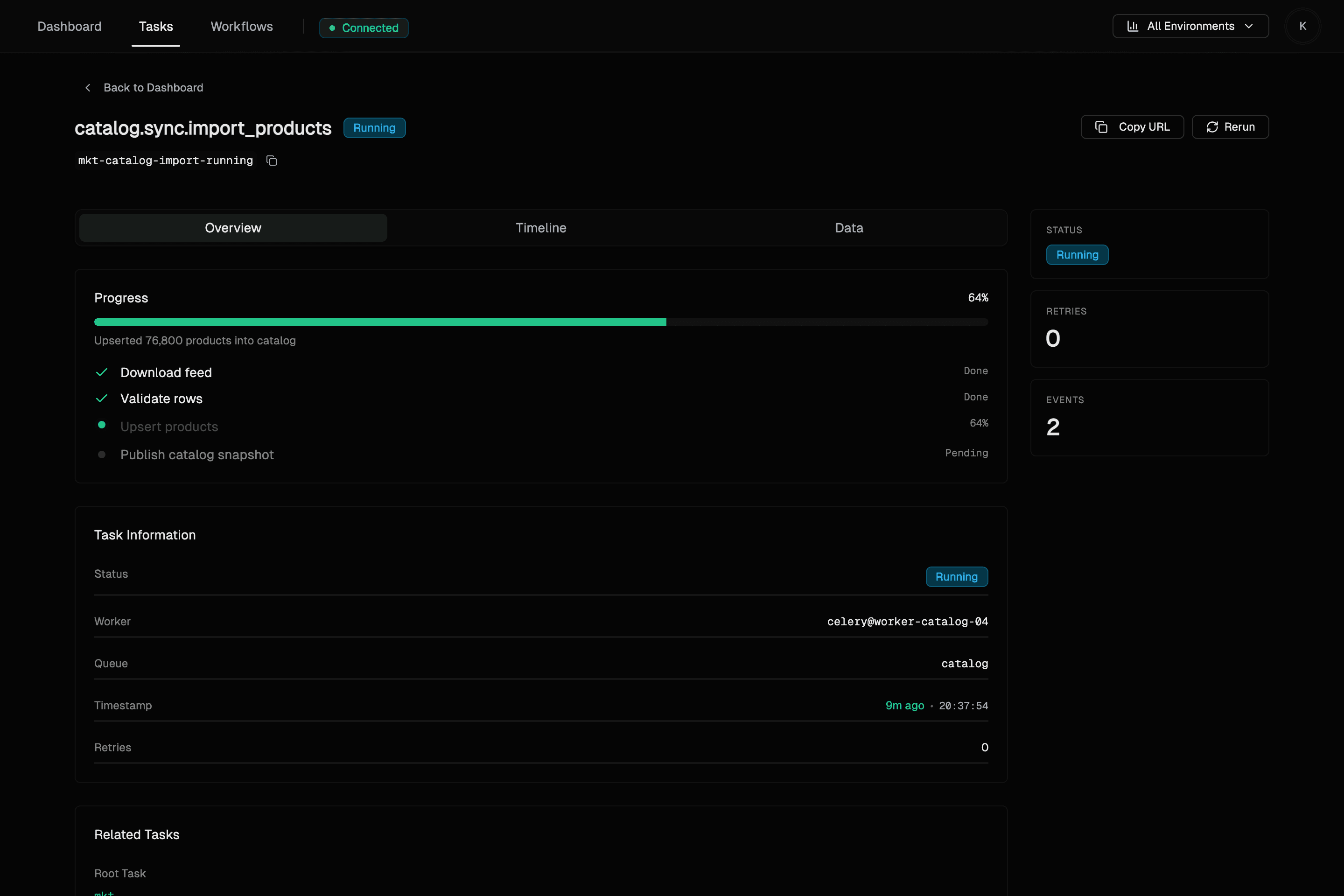 Task progress